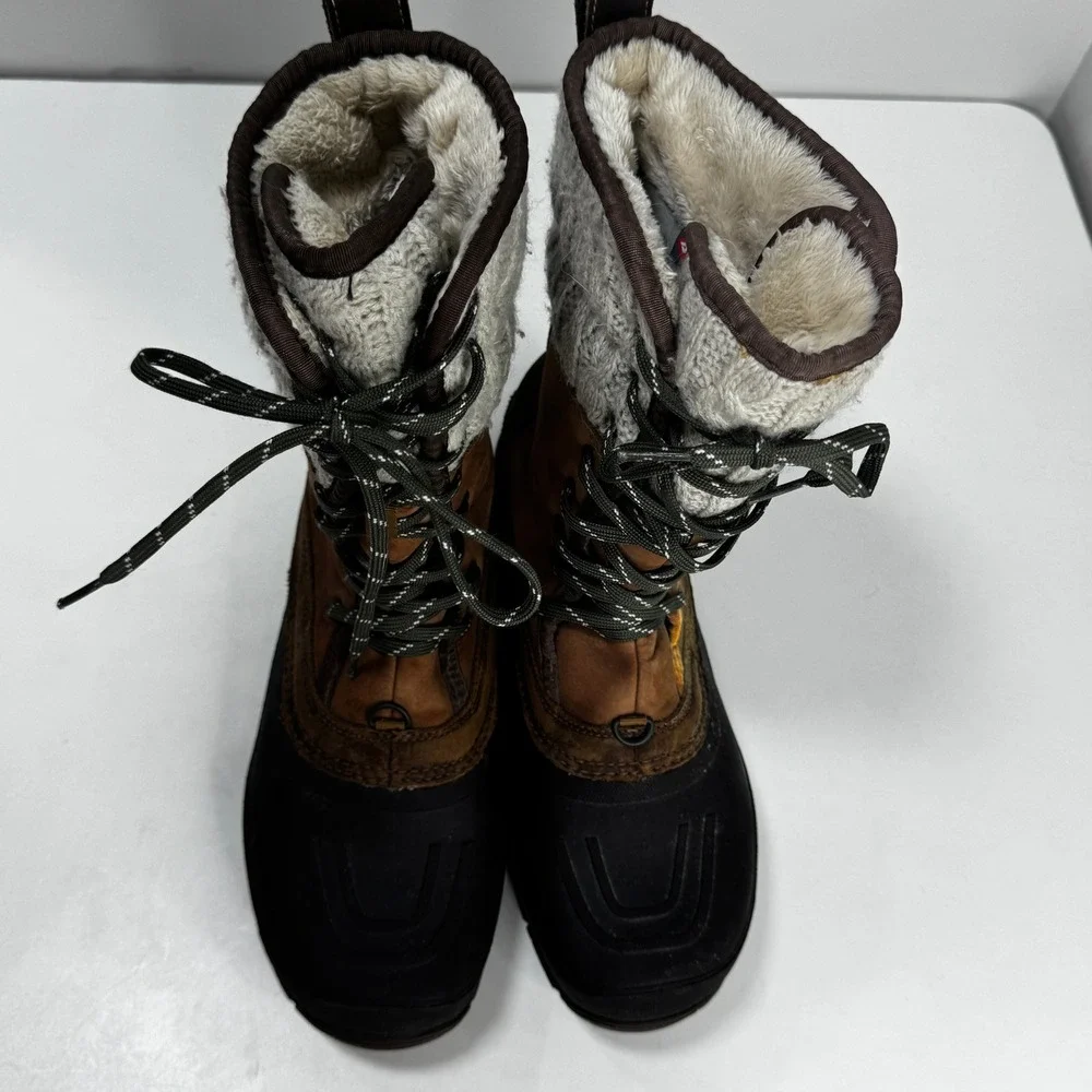 The North Face Shellista Lace Luxe W 9 Brown Knit Winter Snow Boots Waterproof